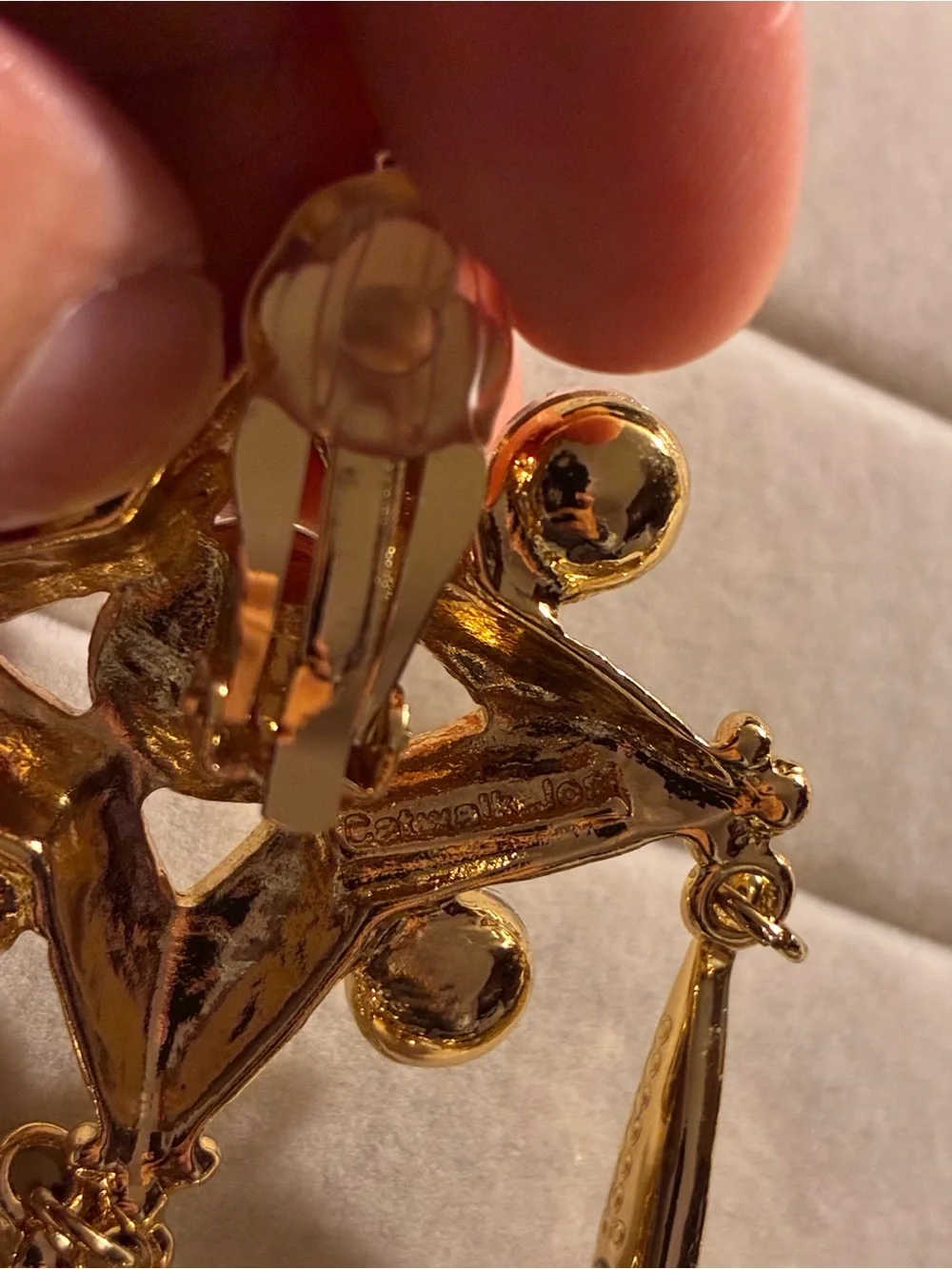 Catwalk Jon Gold Crystal Drop Statement Earrings